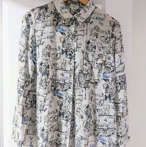 Club Monaco Renaissance print Silk shirt
